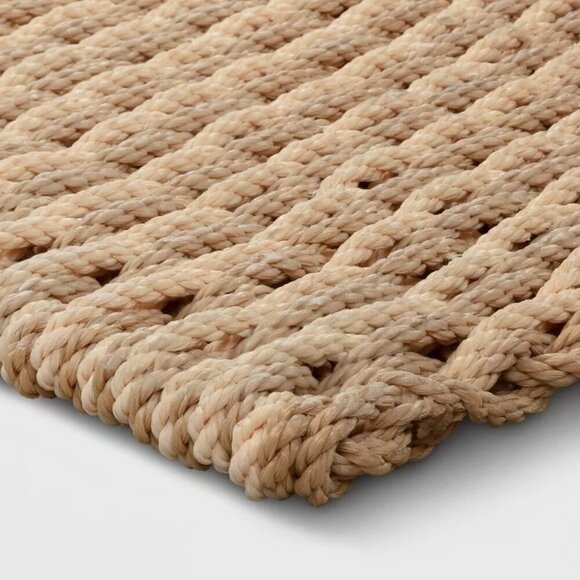 Threshold Studio McGee 1'6" x‎ 2'6" Basket Weave Poly Rope Outdoor Door Mat - Picture 4 of 7